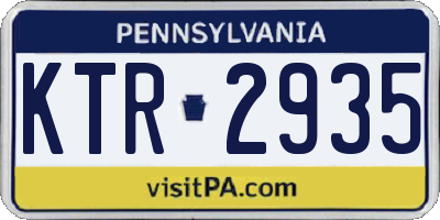 PA license plate KTR2935