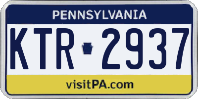 PA license plate KTR2937