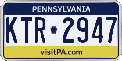PA license plate KTR2947