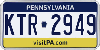 PA license plate KTR2949