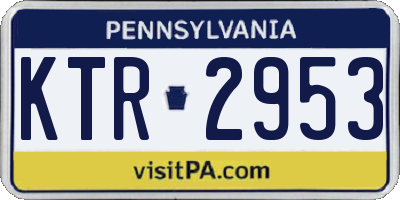 PA license plate KTR2953