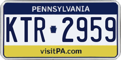 PA license plate KTR2959