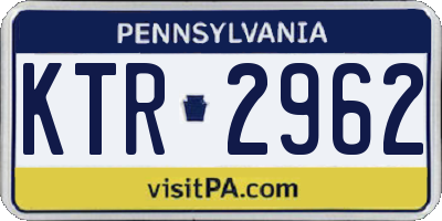 PA license plate KTR2962