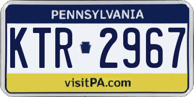 PA license plate KTR2967