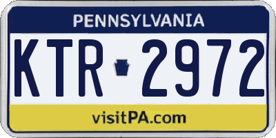 PA license plate KTR2972