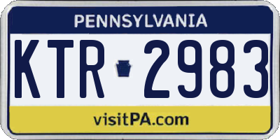 PA license plate KTR2983