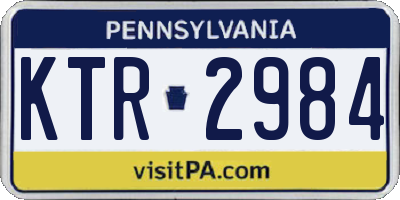 PA license plate KTR2984