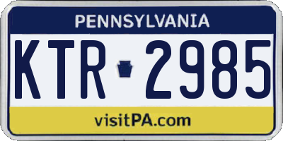 PA license plate KTR2985