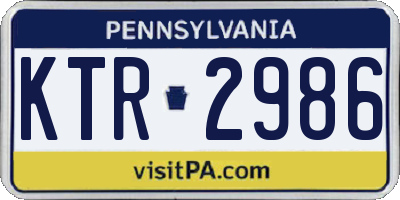 PA license plate KTR2986