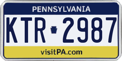 PA license plate KTR2987