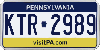 PA license plate KTR2989