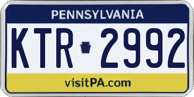 PA license plate KTR2992