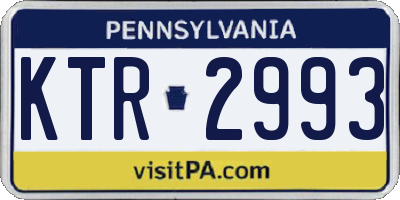 PA license plate KTR2993