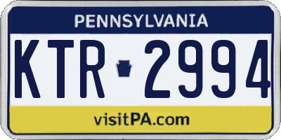 PA license plate KTR2994