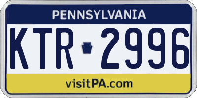 PA license plate KTR2996