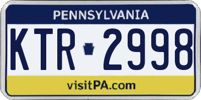 PA license plate KTR2998