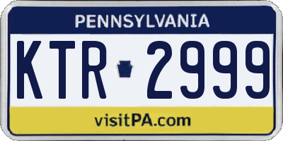 PA license plate KTR2999
