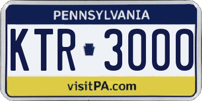 PA license plate KTR3000