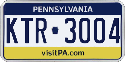 PA license plate KTR3004