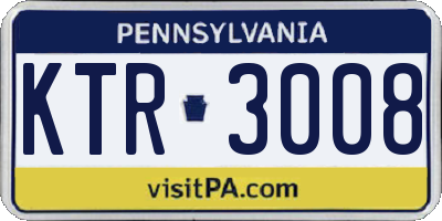 PA license plate KTR3008