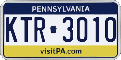 PA license plate KTR3010
