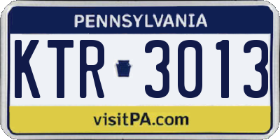 PA license plate KTR3013