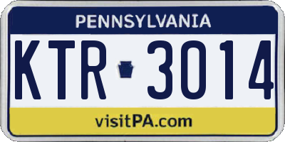 PA license plate KTR3014