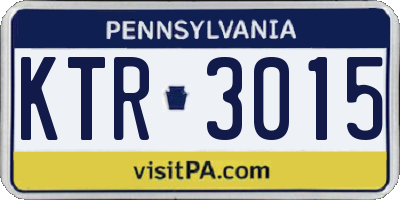 PA license plate KTR3015