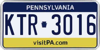 PA license plate KTR3016