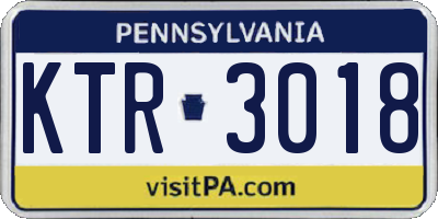 PA license plate KTR3018