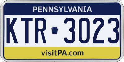 PA license plate KTR3023