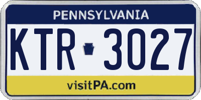 PA license plate KTR3027