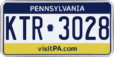 PA license plate KTR3028