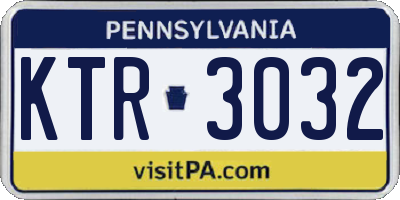 PA license plate KTR3032