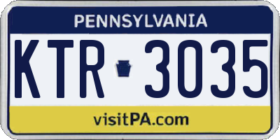 PA license plate KTR3035