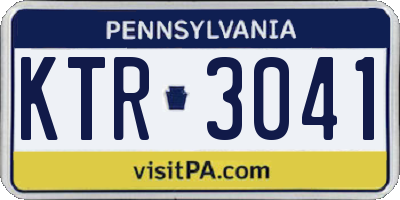 PA license plate KTR3041