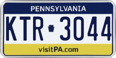 PA license plate KTR3044