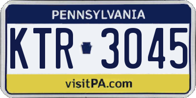 PA license plate KTR3045