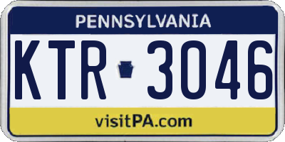 PA license plate KTR3046