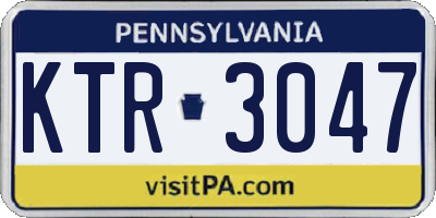 PA license plate KTR3047
