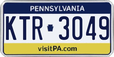 PA license plate KTR3049