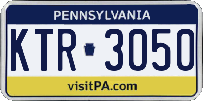 PA license plate KTR3050