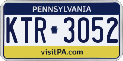 PA license plate KTR3052