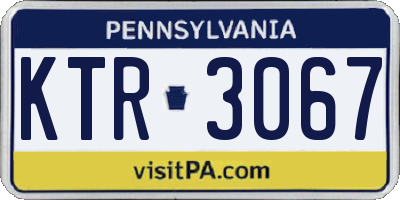 PA license plate KTR3067