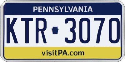 PA license plate KTR3070