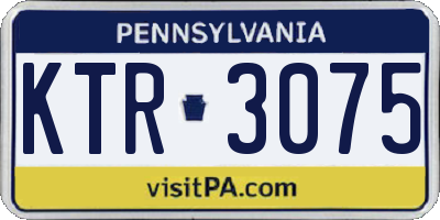 PA license plate KTR3075