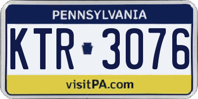 PA license plate KTR3076