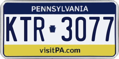 PA license plate KTR3077