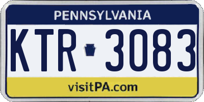 PA license plate KTR3083