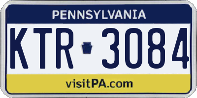 PA license plate KTR3084